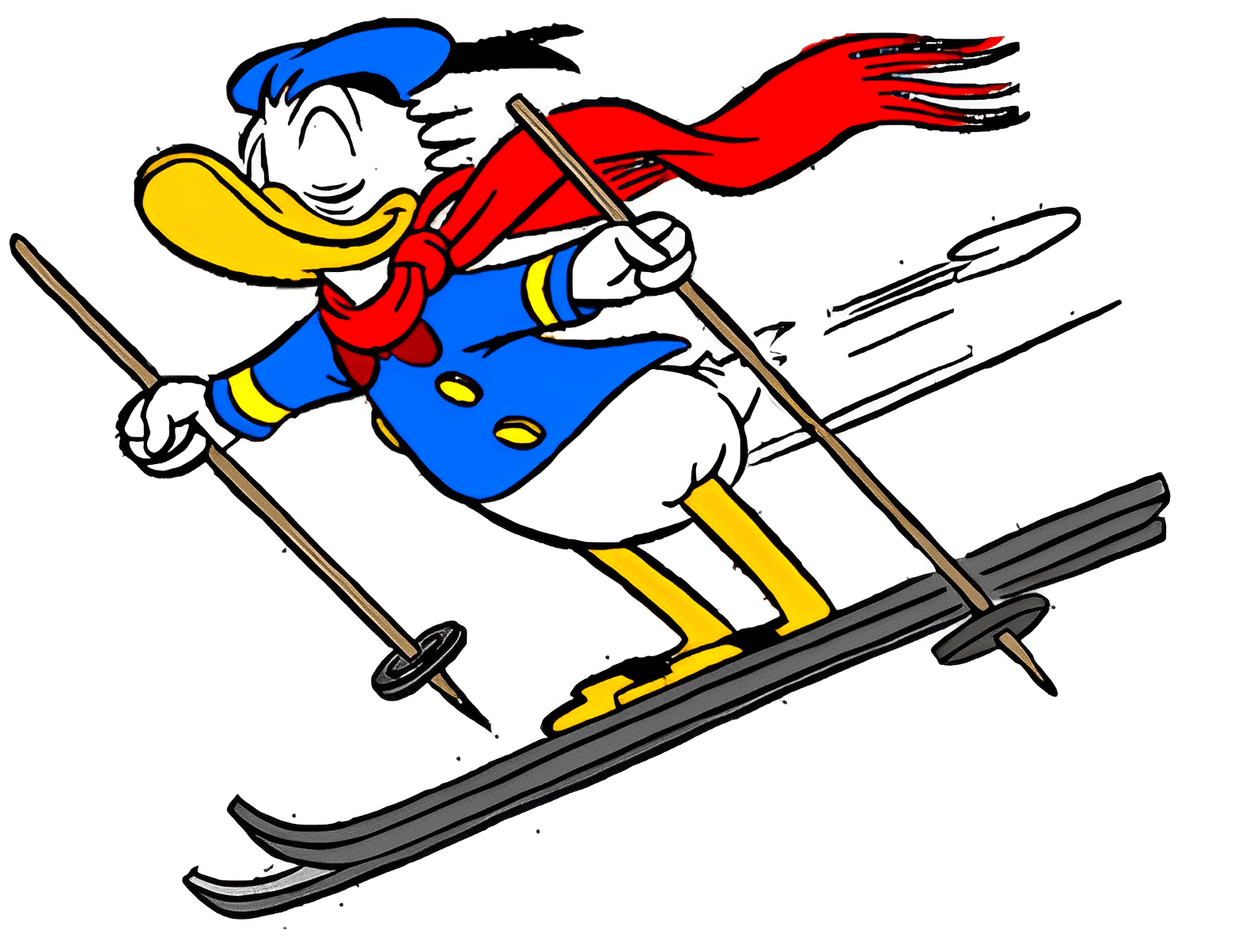 Donald Duck Skiing Clipart