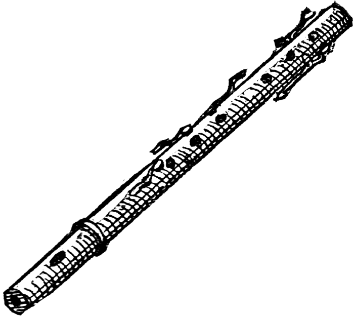 Flute Black and White Clipart
