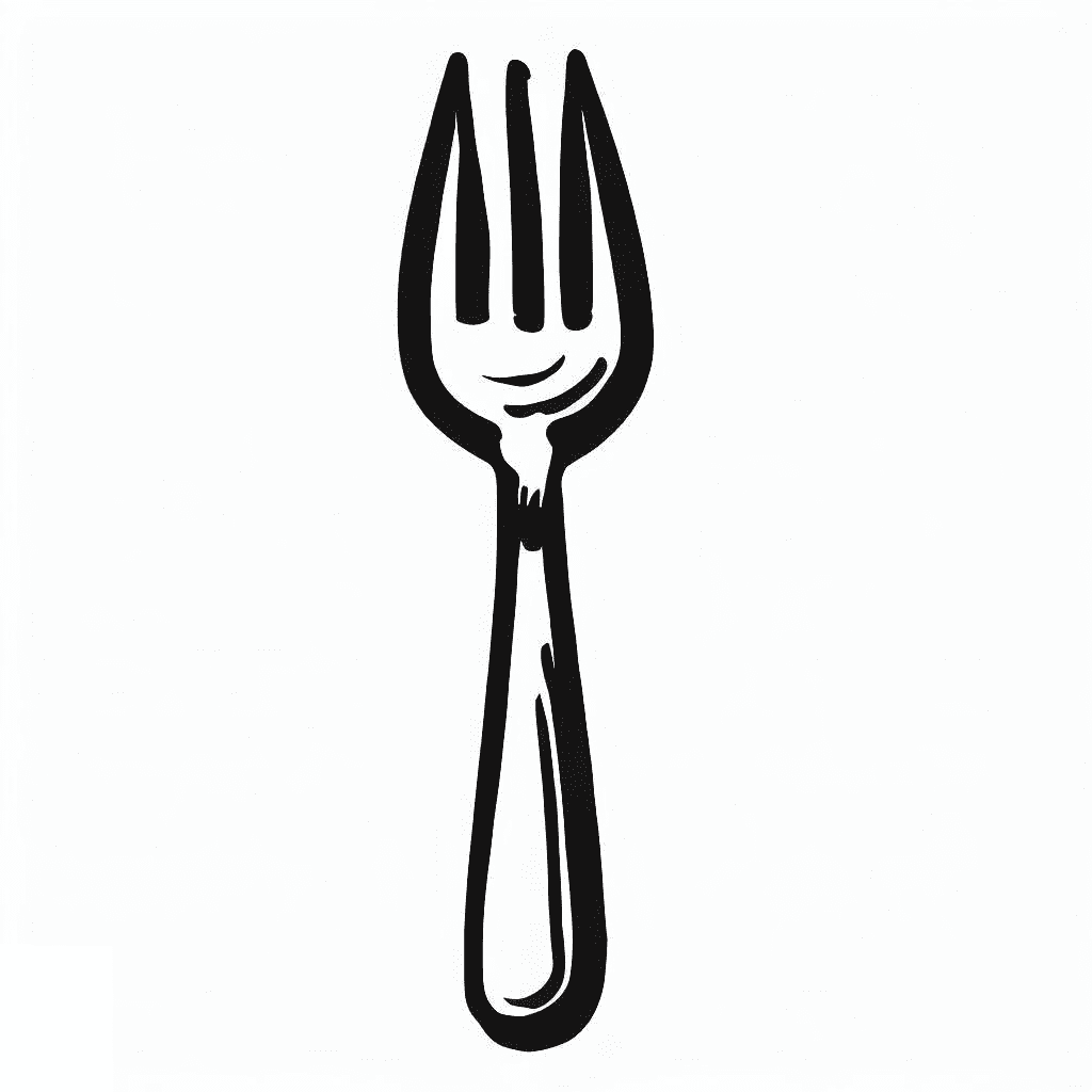 Fork Black and White Clip Art