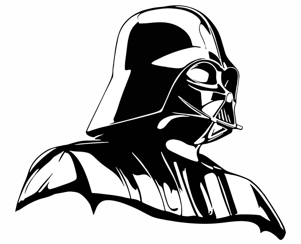 Free Darth Vader Clipart Black and White