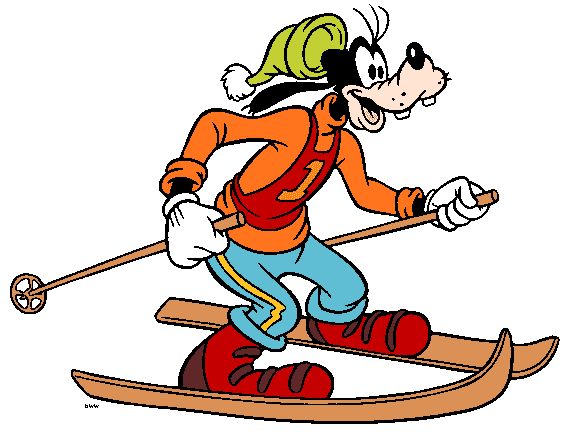 Goofy Skiing Clipart