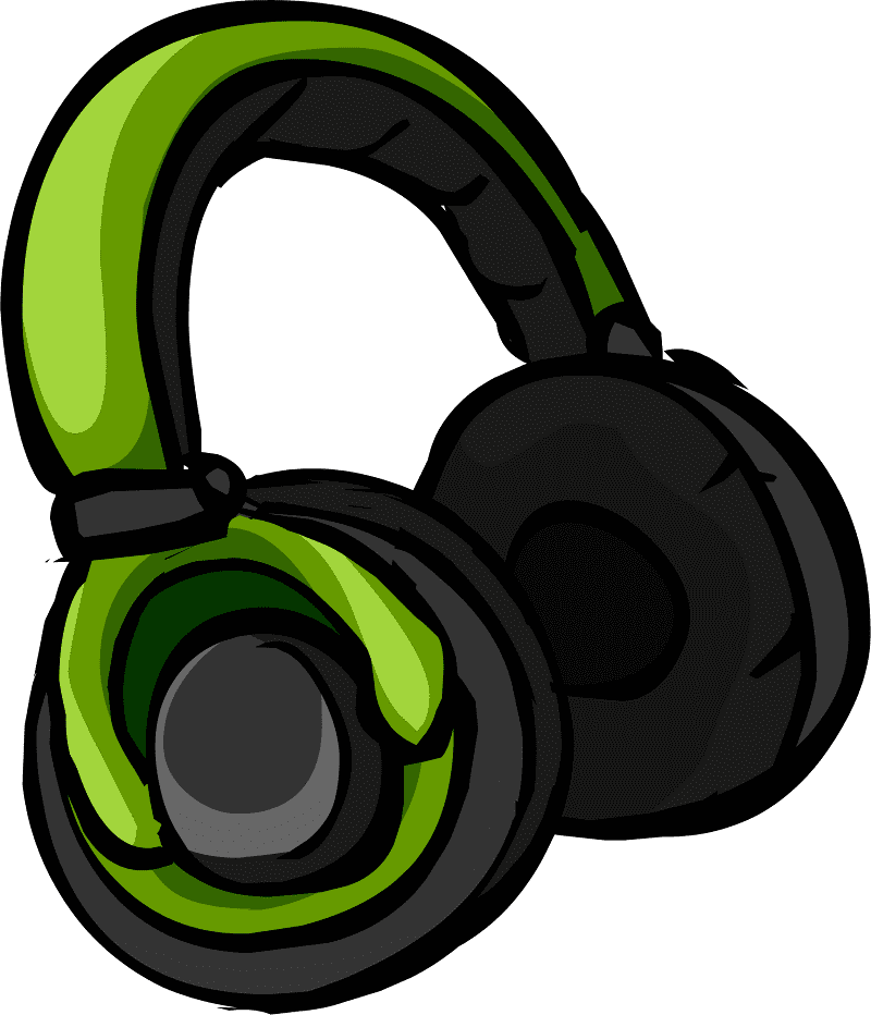 Green Headphones Clipart