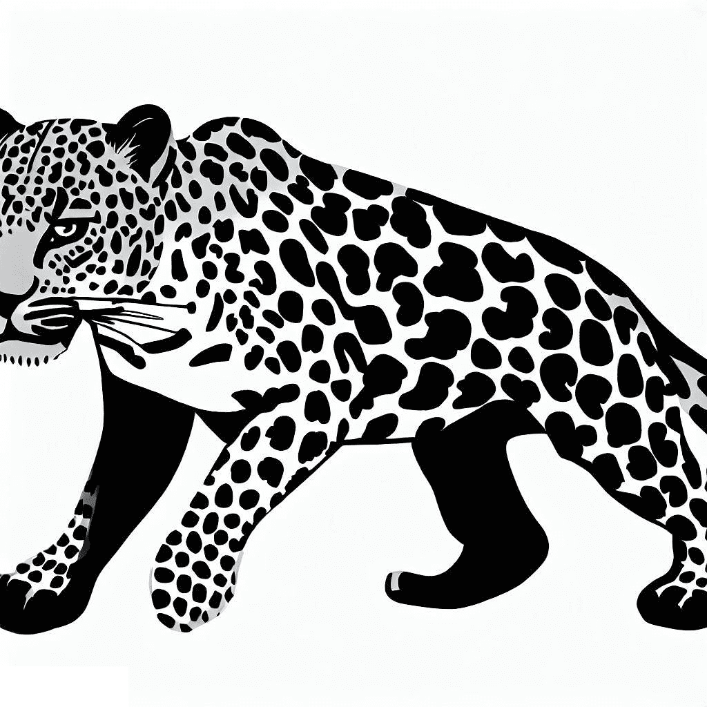 Leopard Black and White Clipart