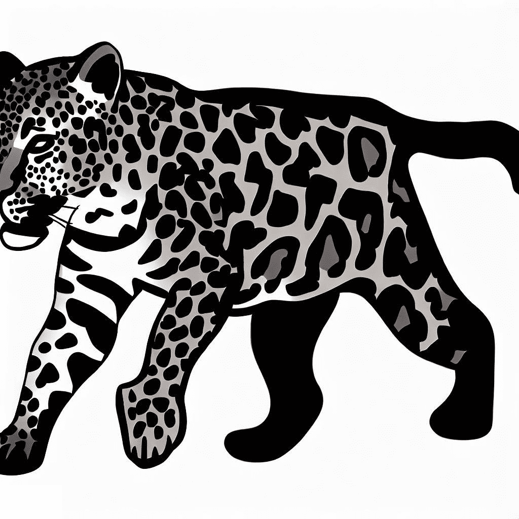 Leopard Clipart Black and White