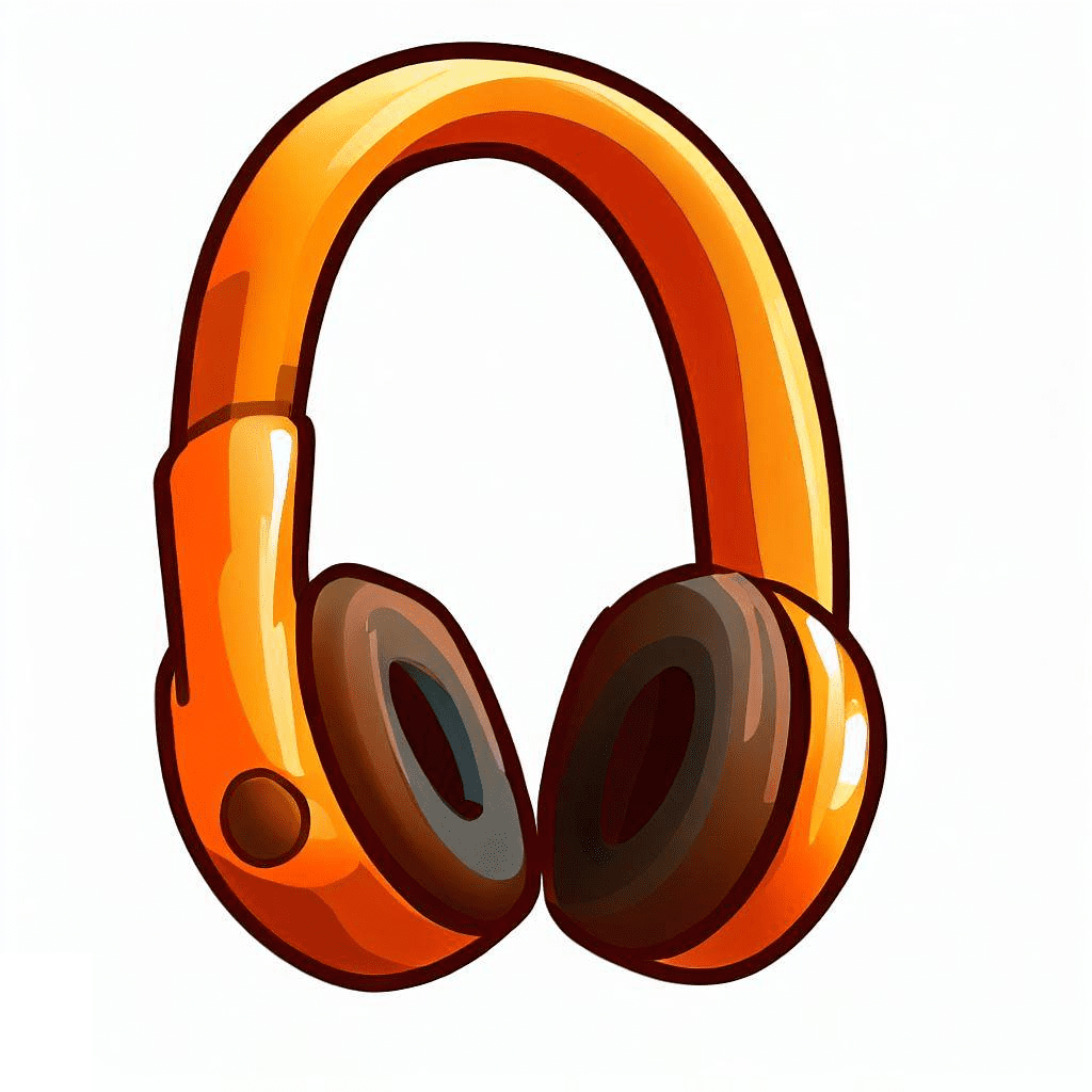 Orange Headphones Clipart