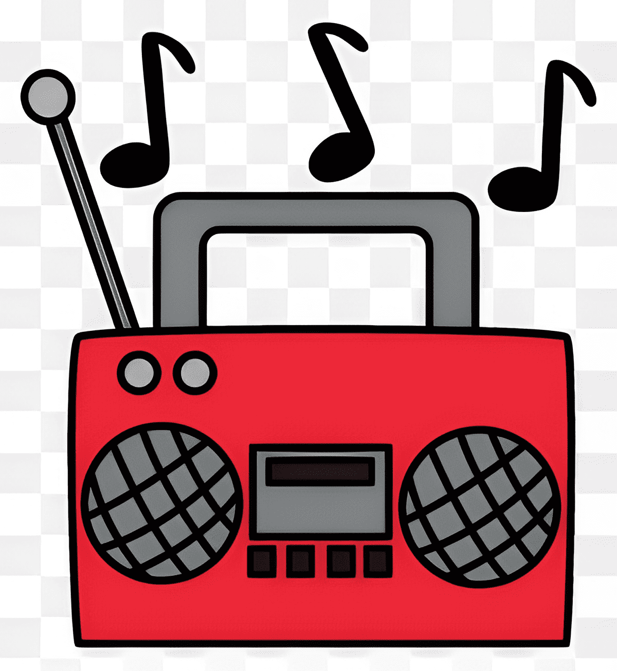 Red Boombox Clipart