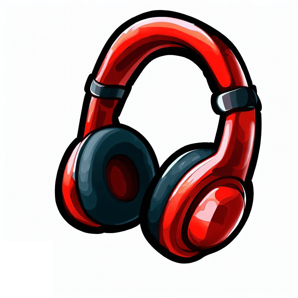 Red Headphones Clipart