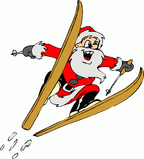 Santa Claus Skiing Clipart