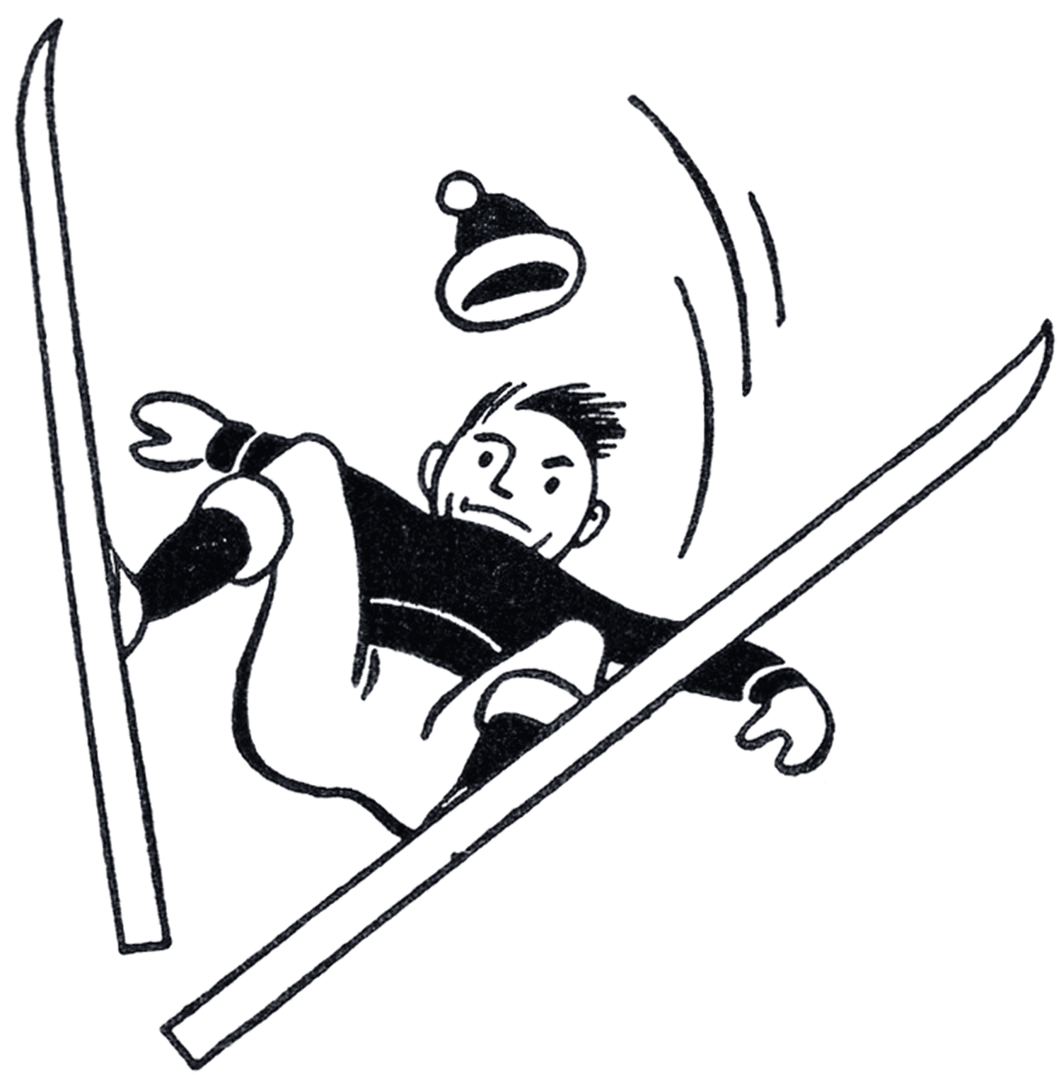 Skiing Png Clipart Black and White