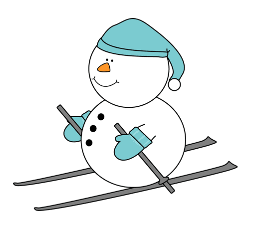 Snowman Skiing Clipart