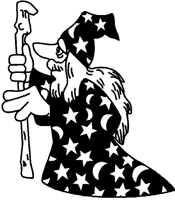 Wizard Clipart Black and White