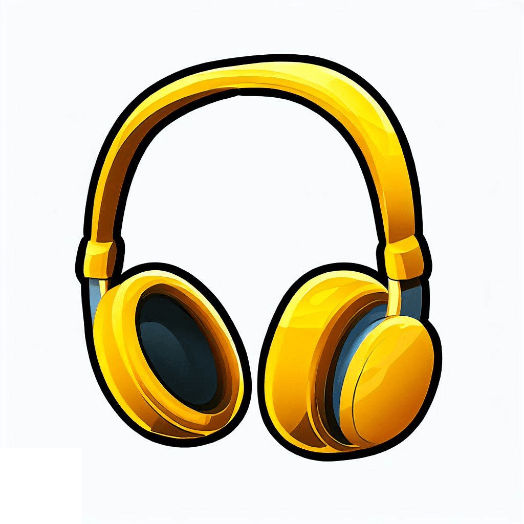 Yellow Headphones Clipart