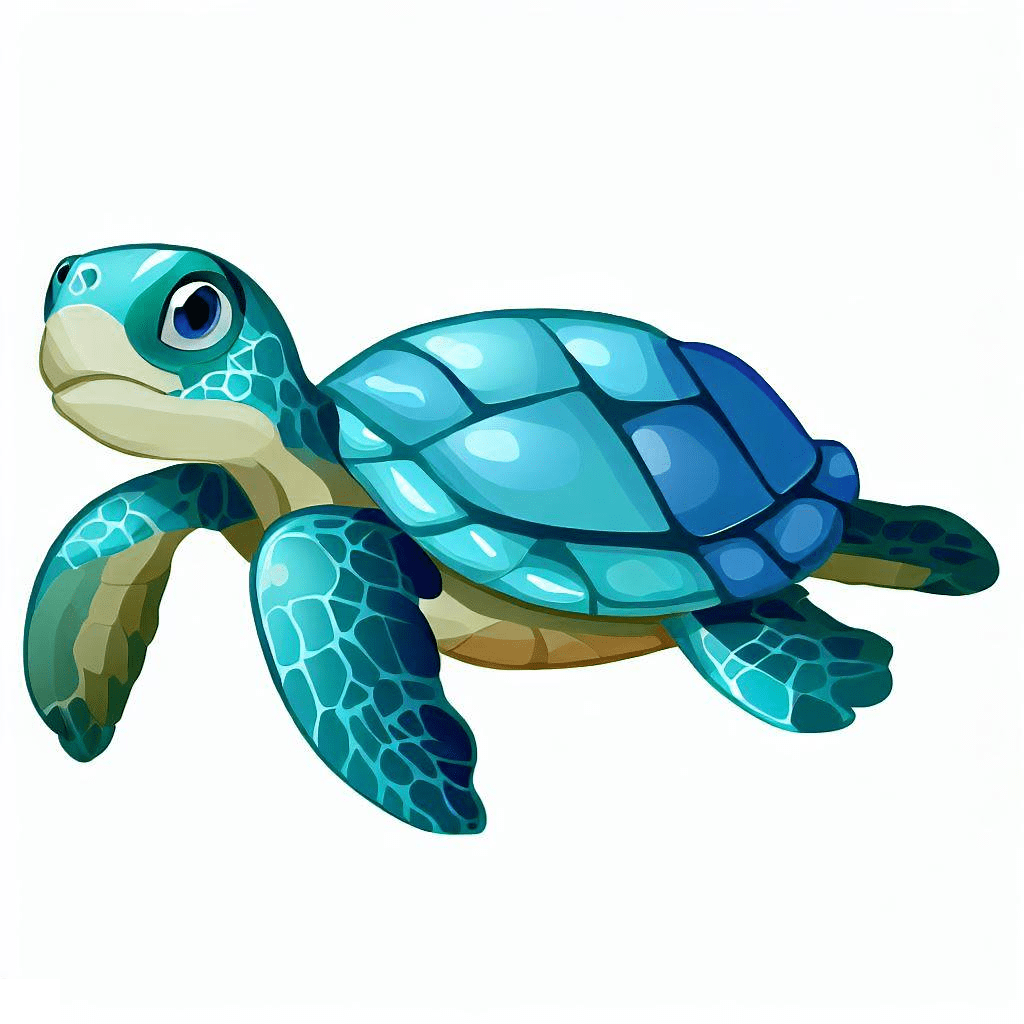 Blue Sea Turtle Clipart