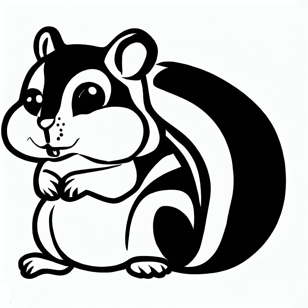Download Chipmunk Black and White Clipart