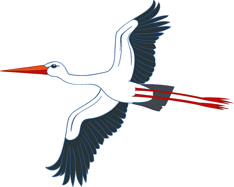 Flying Stork Clipart Transparent