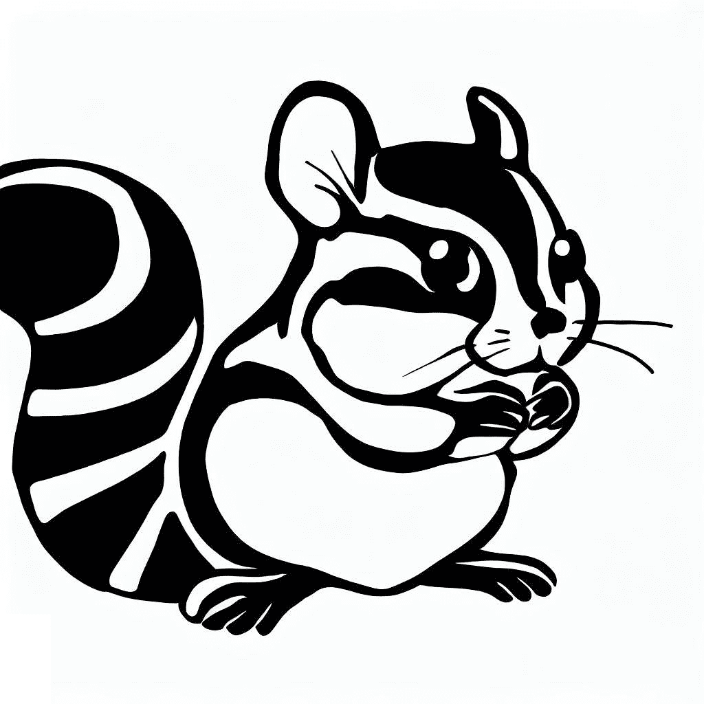 Free Chipmunk Clipart Black and White