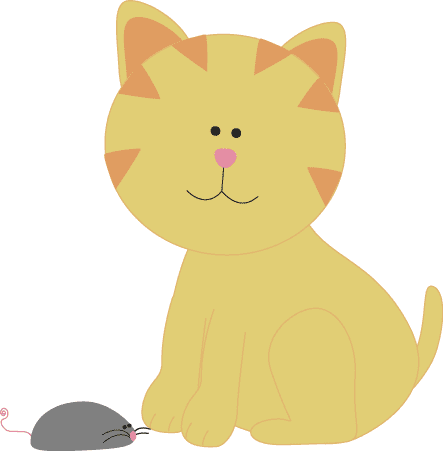 Kitten and Mouse Clipart