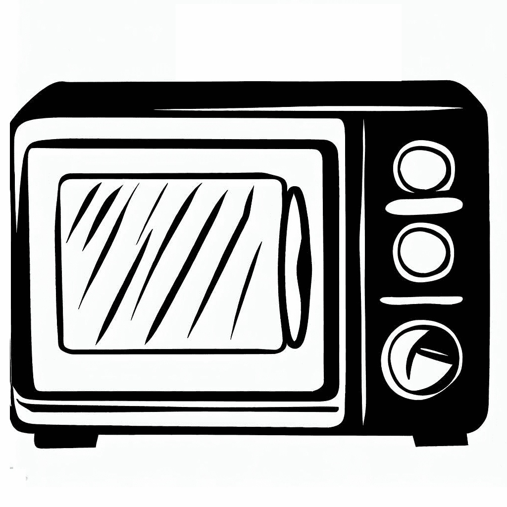 Microwave Black and White Clip Art