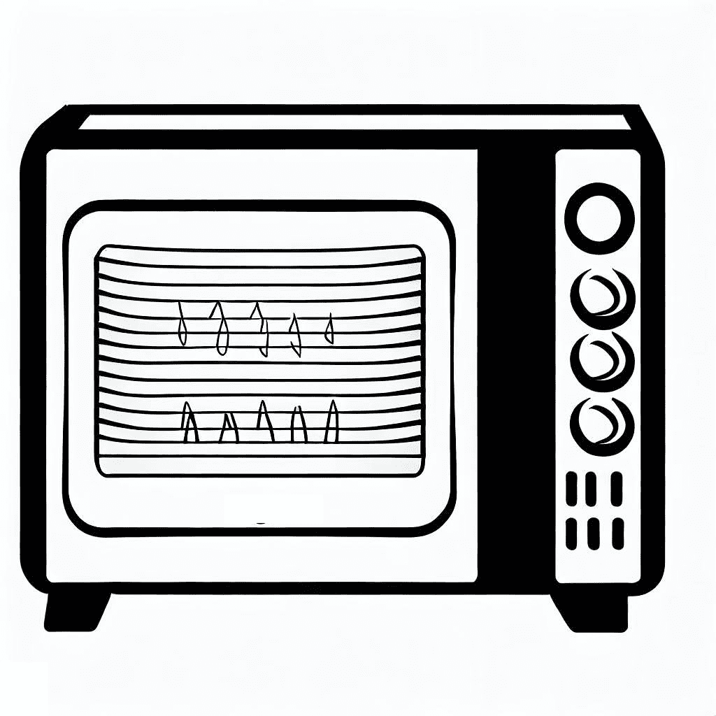 Microwave Black and White Clipart