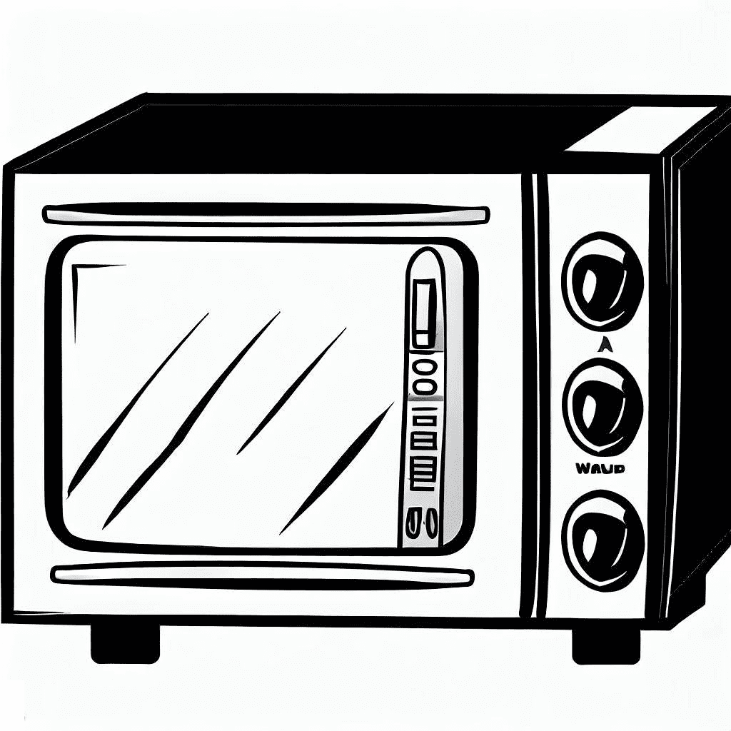 Microwave Clip Art Black and White