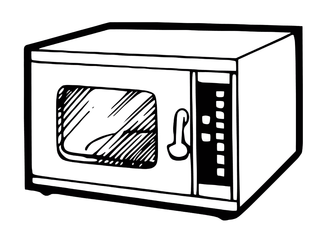 Microwave Clipart Black and White