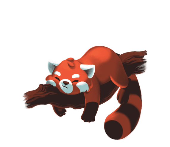 Sleeping Red Panda Clipart