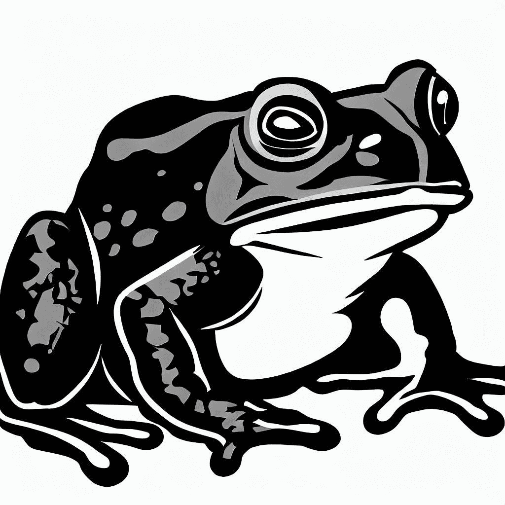 Toad Black and White Clip Art