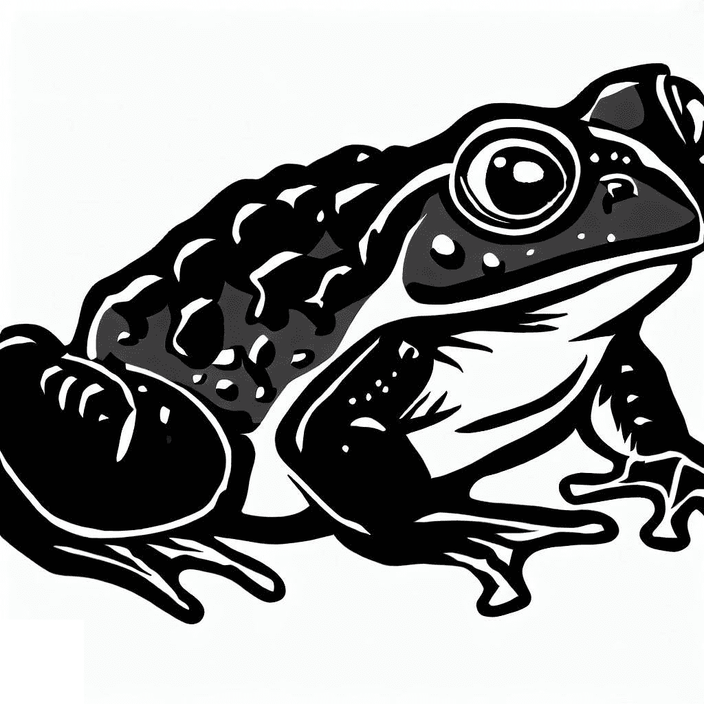 Toad Black and White Clipart