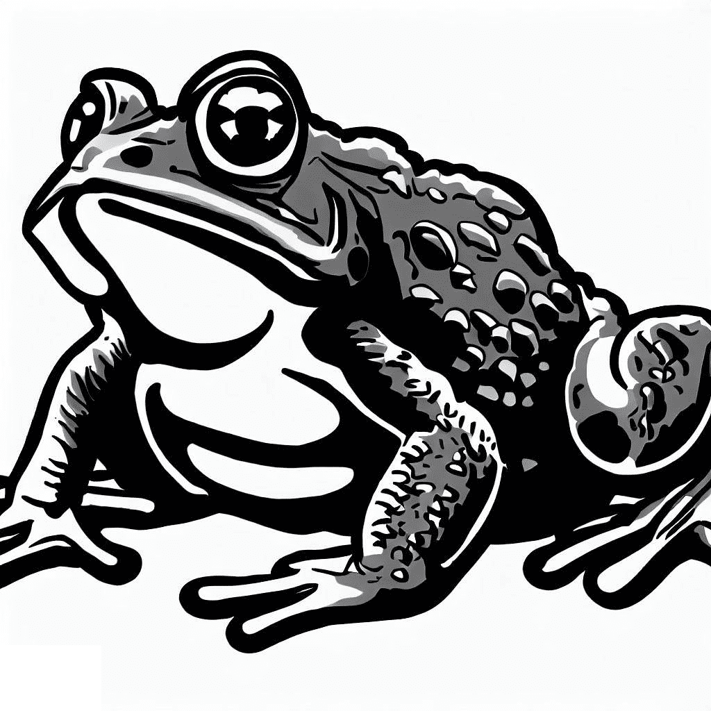 Toad Clipart Black and White