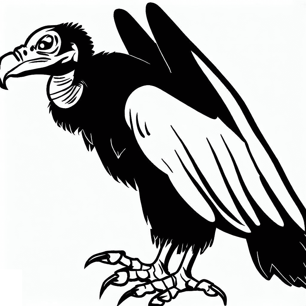 Vulture Black and White Clip Art