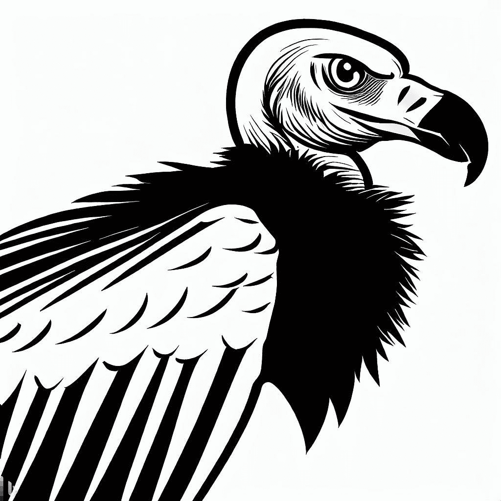 Vulture Black and White Image