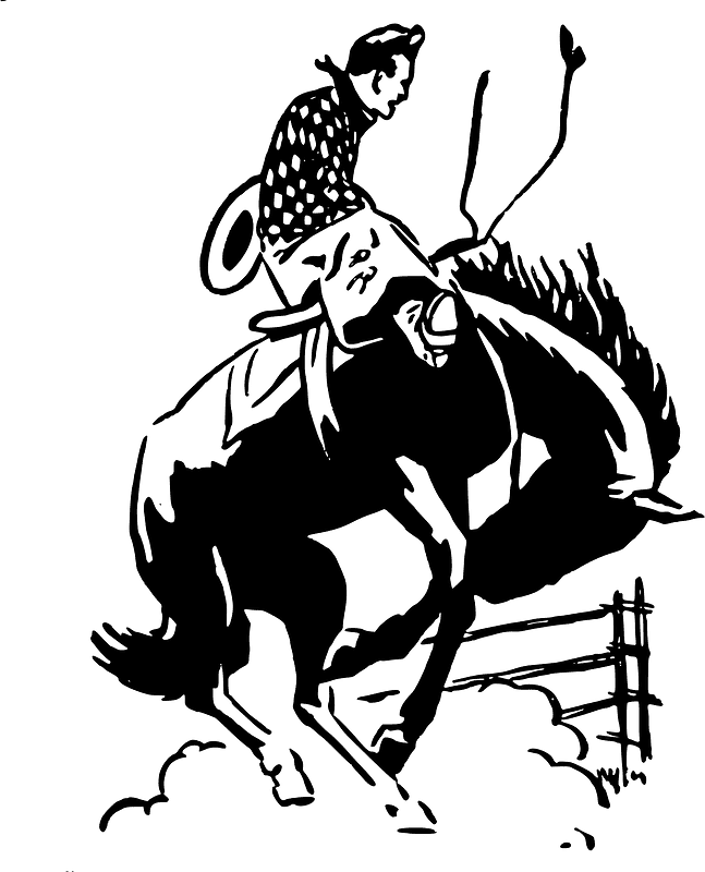 Rodeo Black and White Clipart