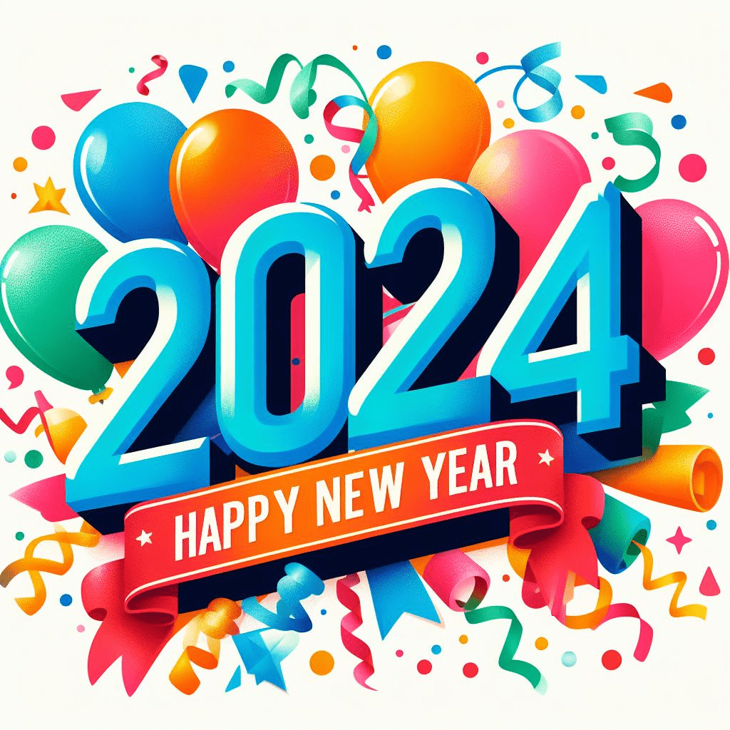 Clipart of Happy New Year 2024
