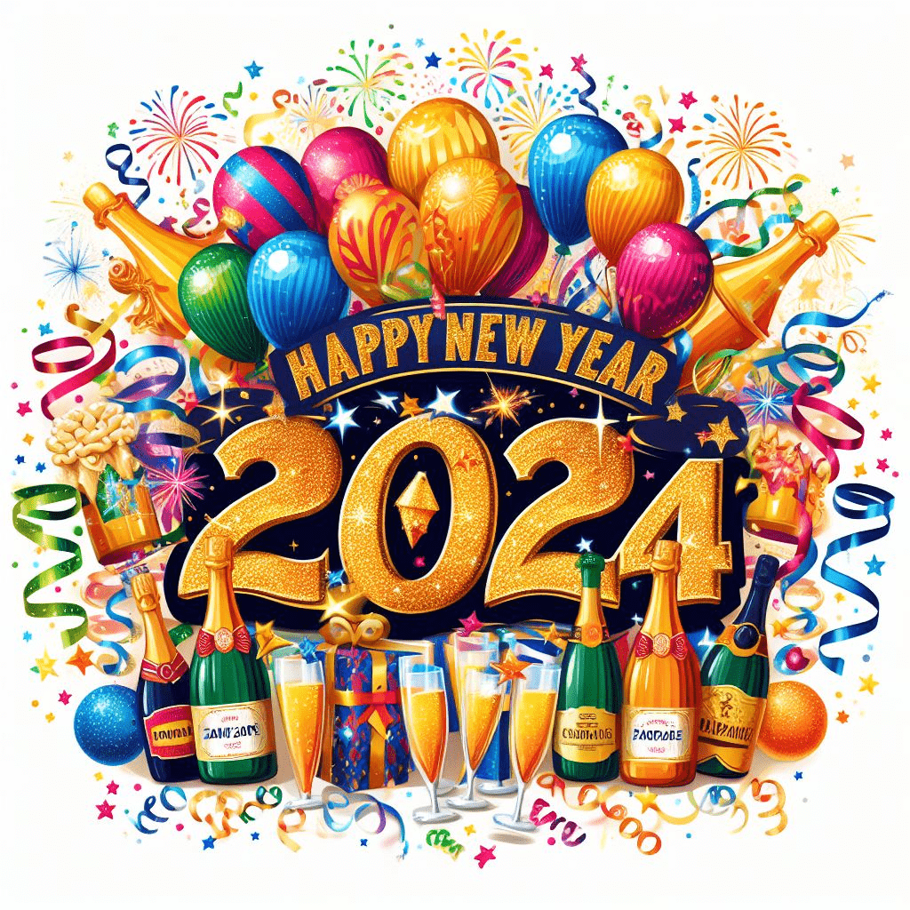 Free Happy New Year 2024 Clipart