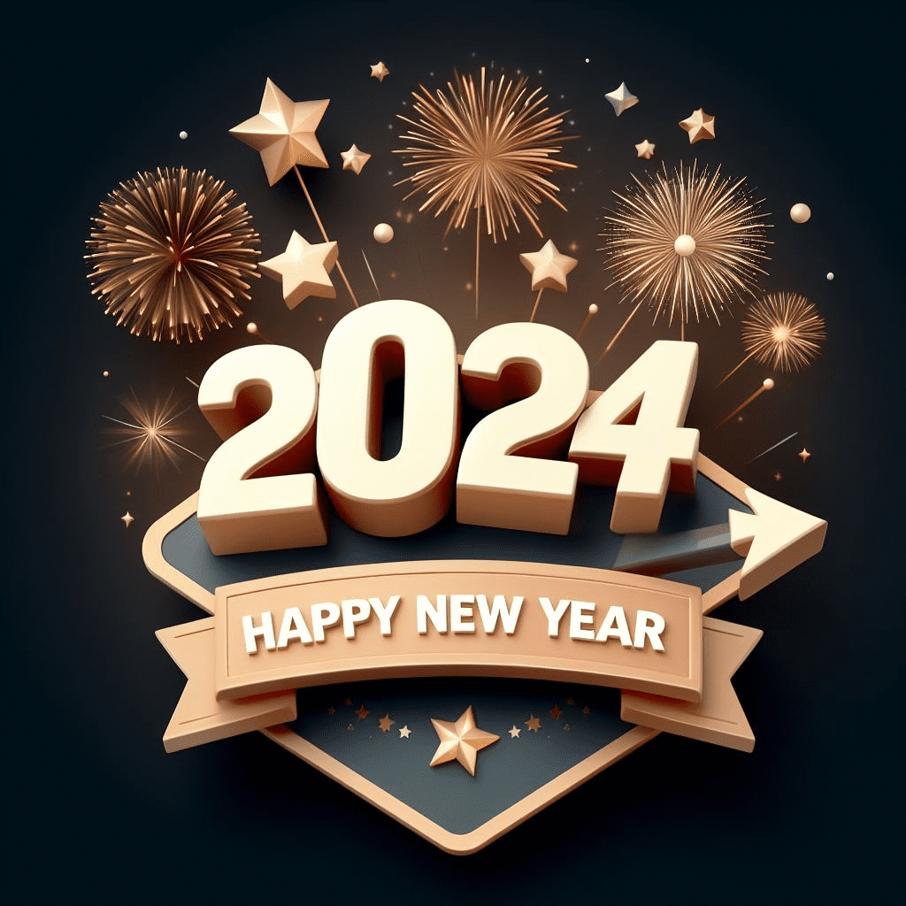 Happy New Year 2024 Clip Art Png