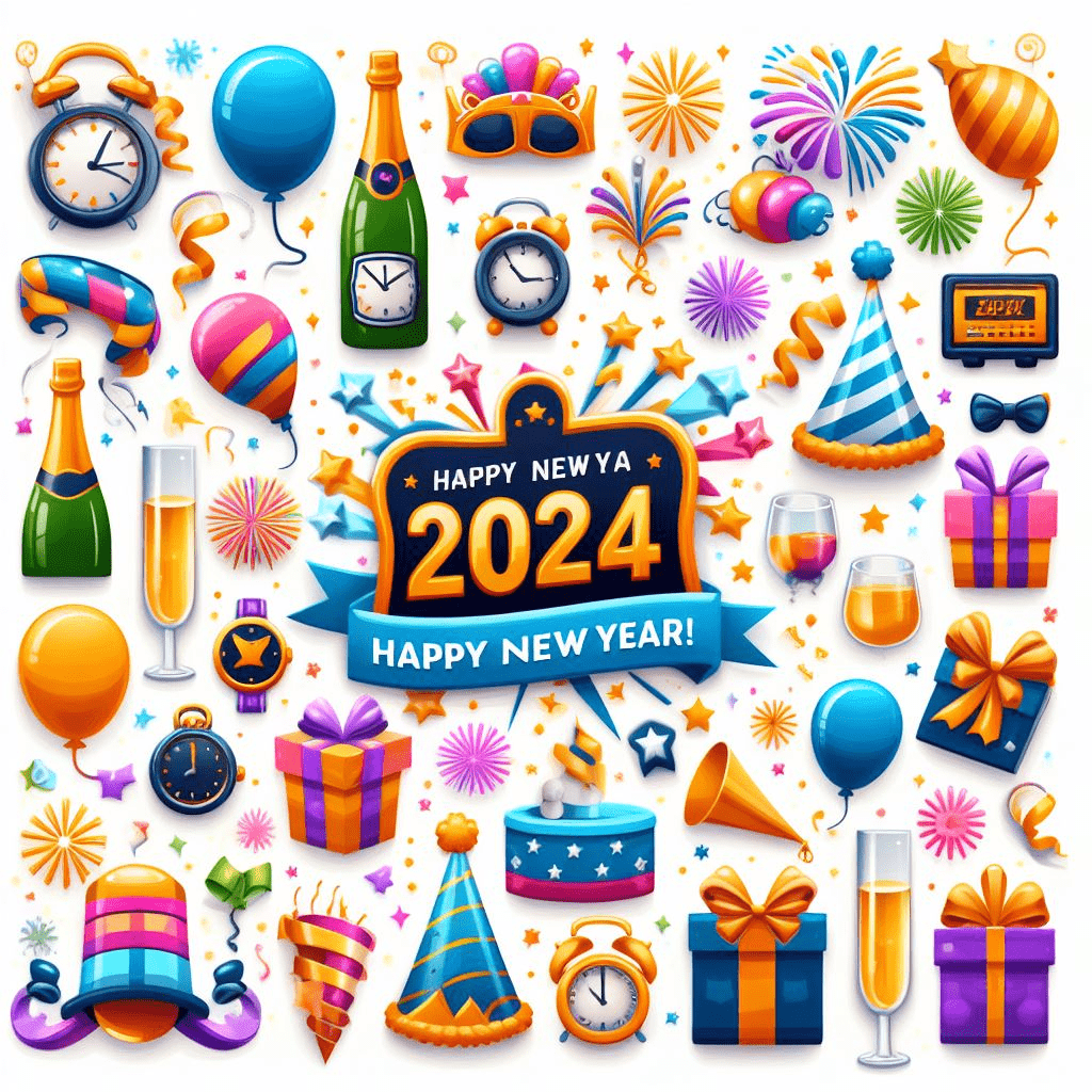 Happy New Year 2024 Clip Art