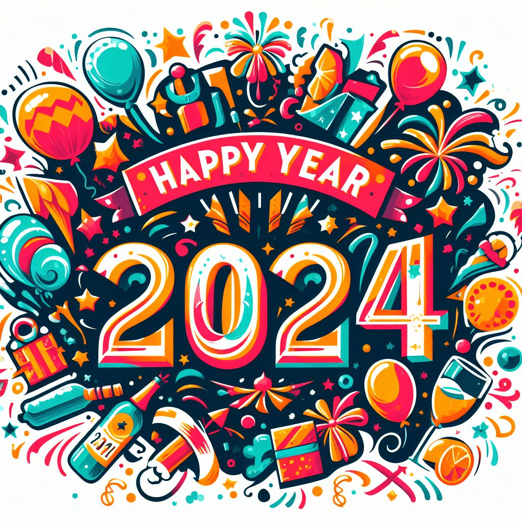 Happy New Year 2024 Clipart Download