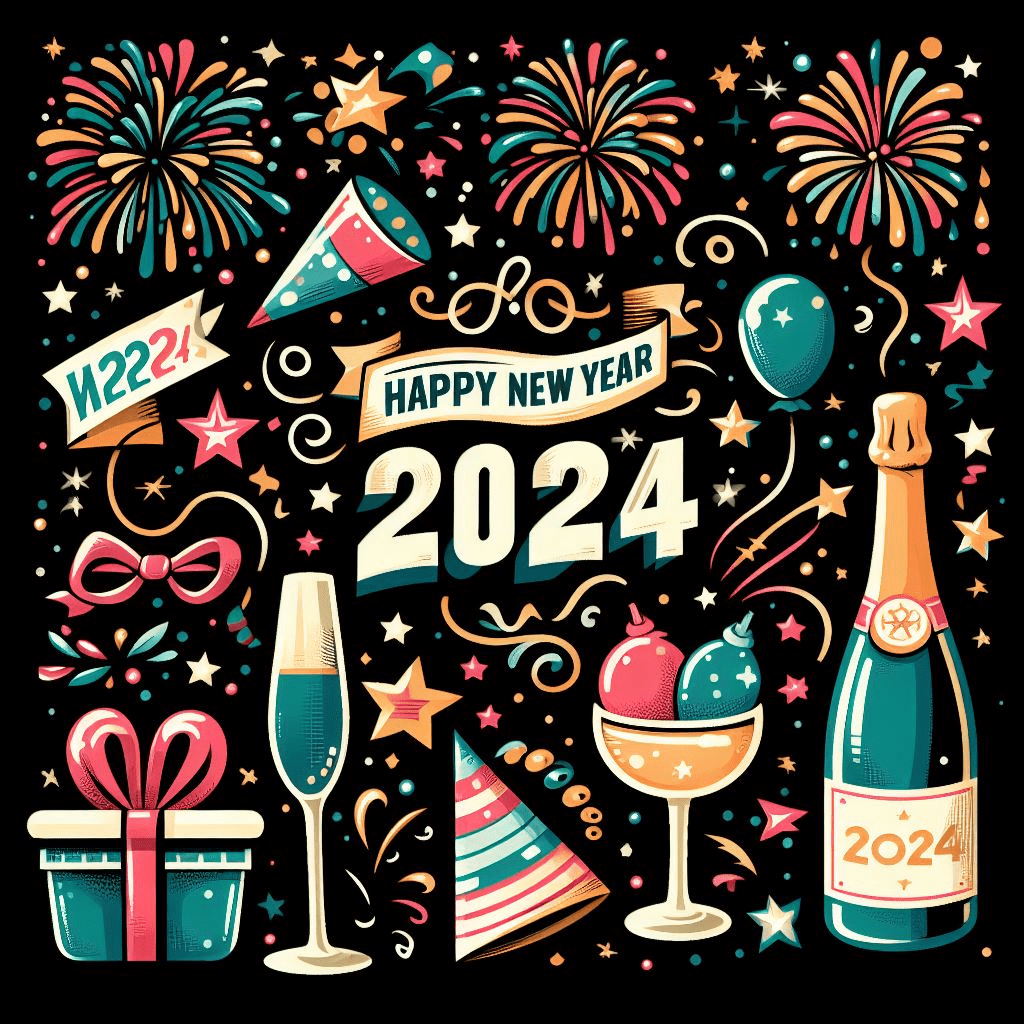 Happy New Year 2024 Clipart Free Download