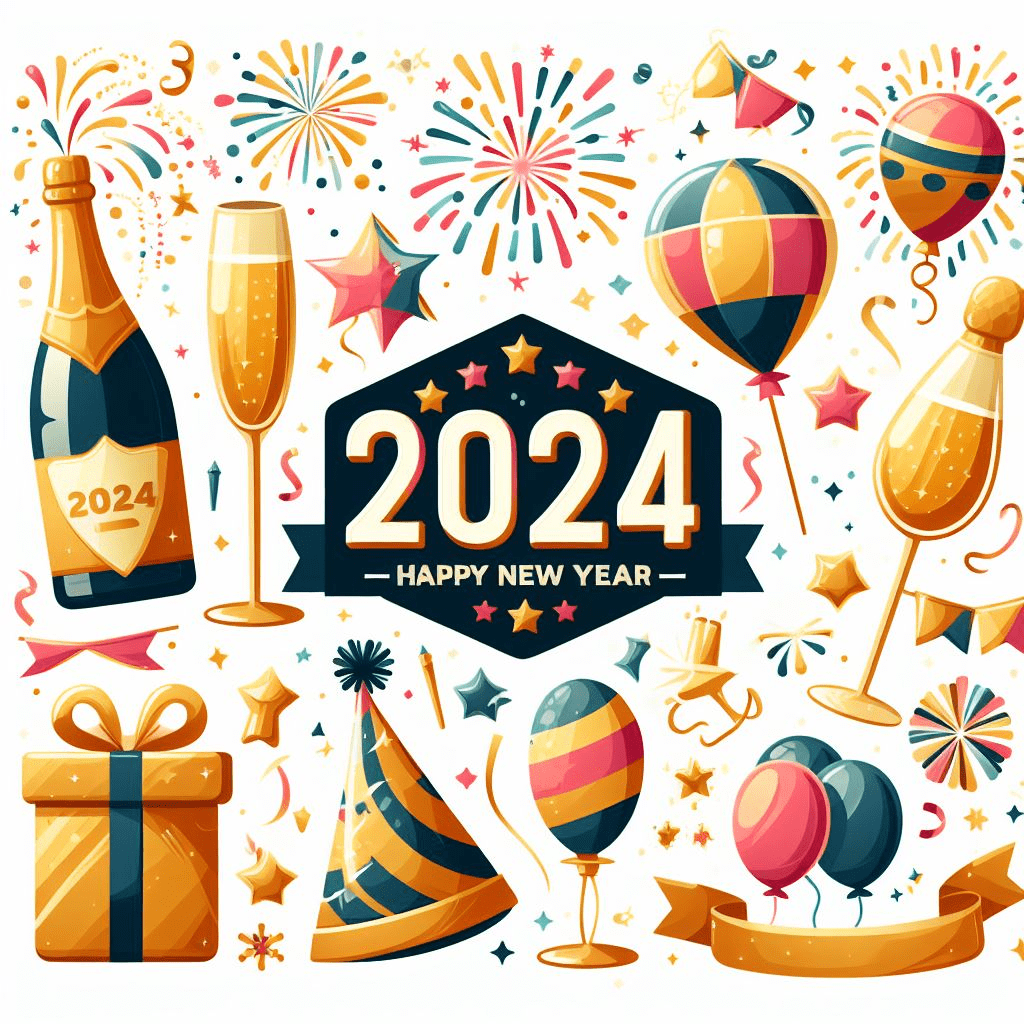 Happy New Year 2024 Clipart Free Image