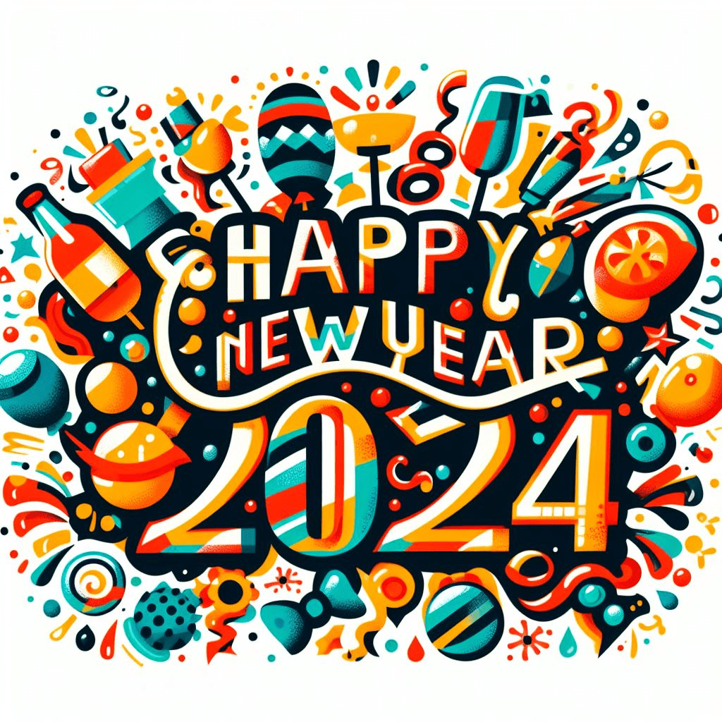 Happy New Year 2024 Clipart Free