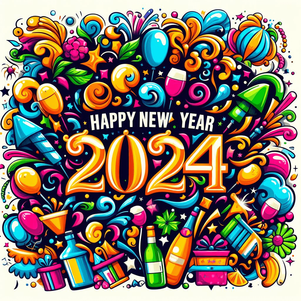 Happy New Year 2024 Clipart Image