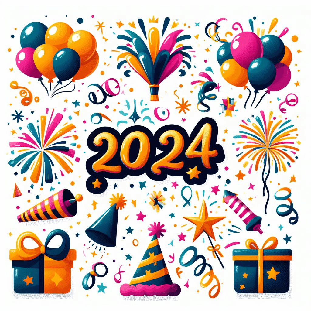 Happy New Year 2024 Clipart Png For Free