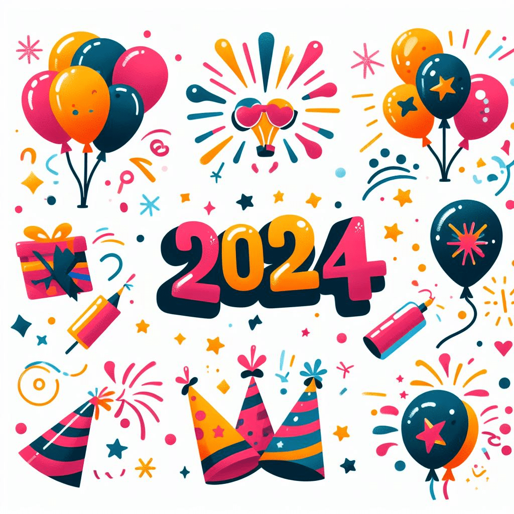 Happy New Year 2024 Clipart Png Free