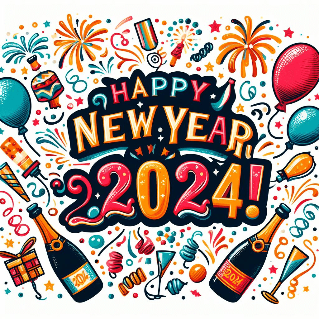 Happy New Year 2024 Clipart Png Images
