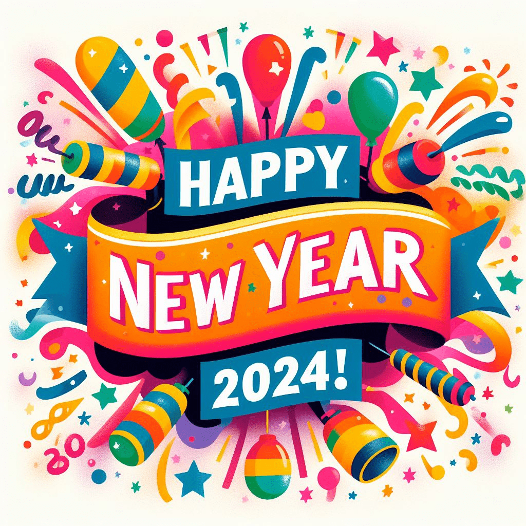 Happy New Year 2024 Clipart