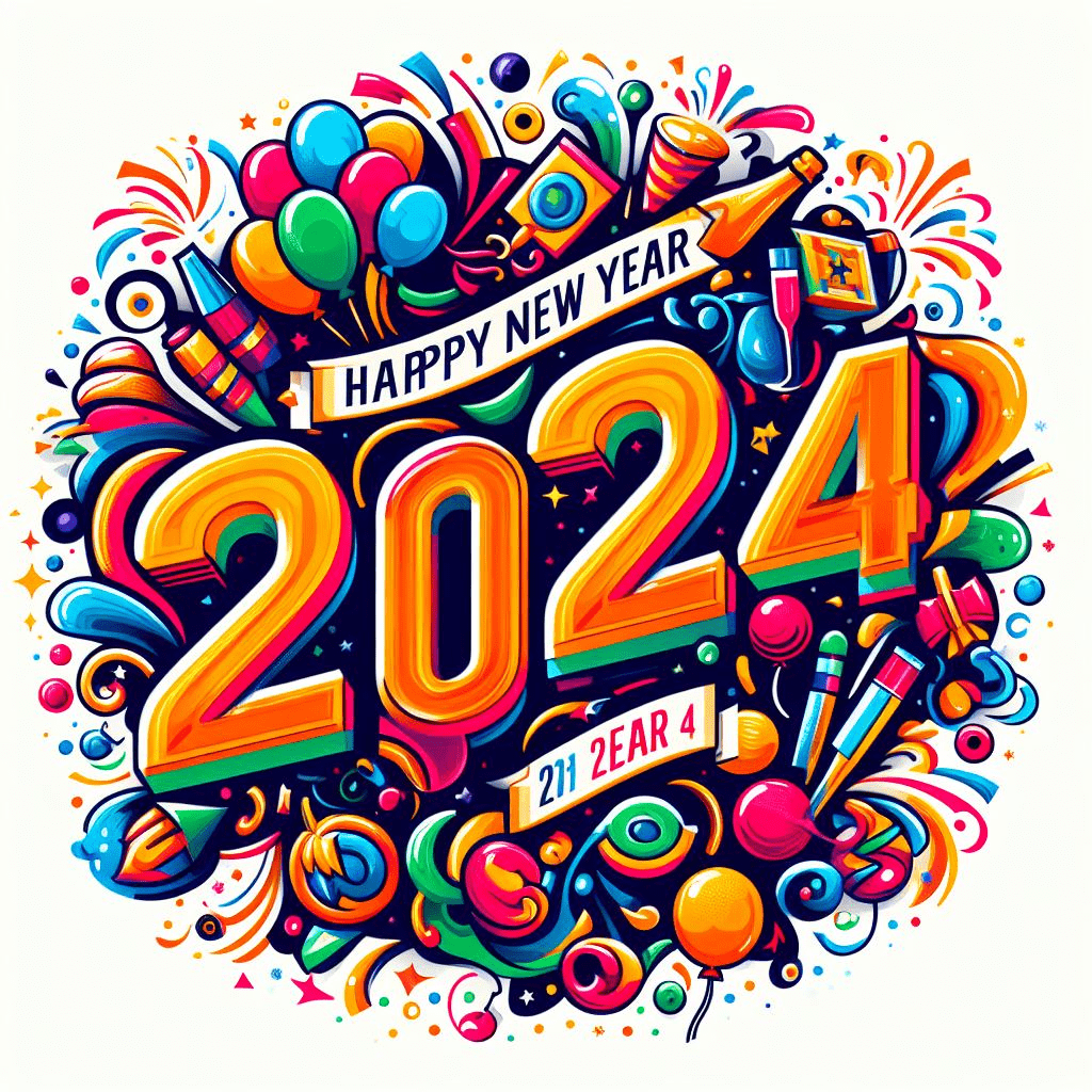 Happy New Year 2024 Clipart Png