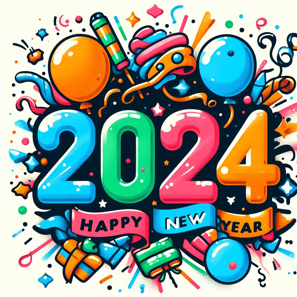 Happy New Year 2024 Free Clipart