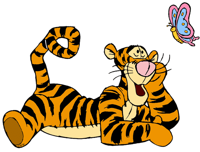 Tigger and Butterfly Clipart