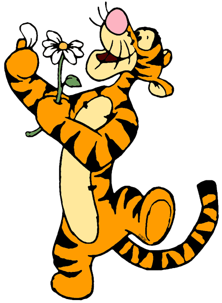 Tigger and Flower Clipart