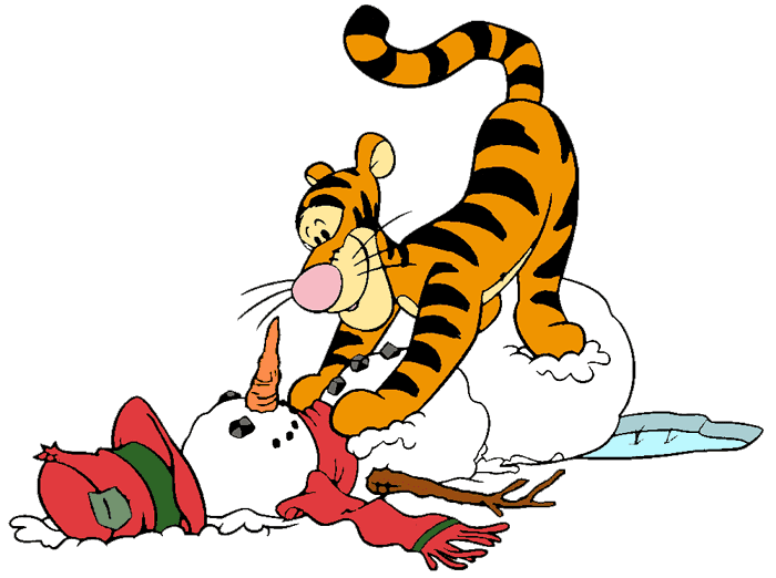 Tigger and Snowman Clipart